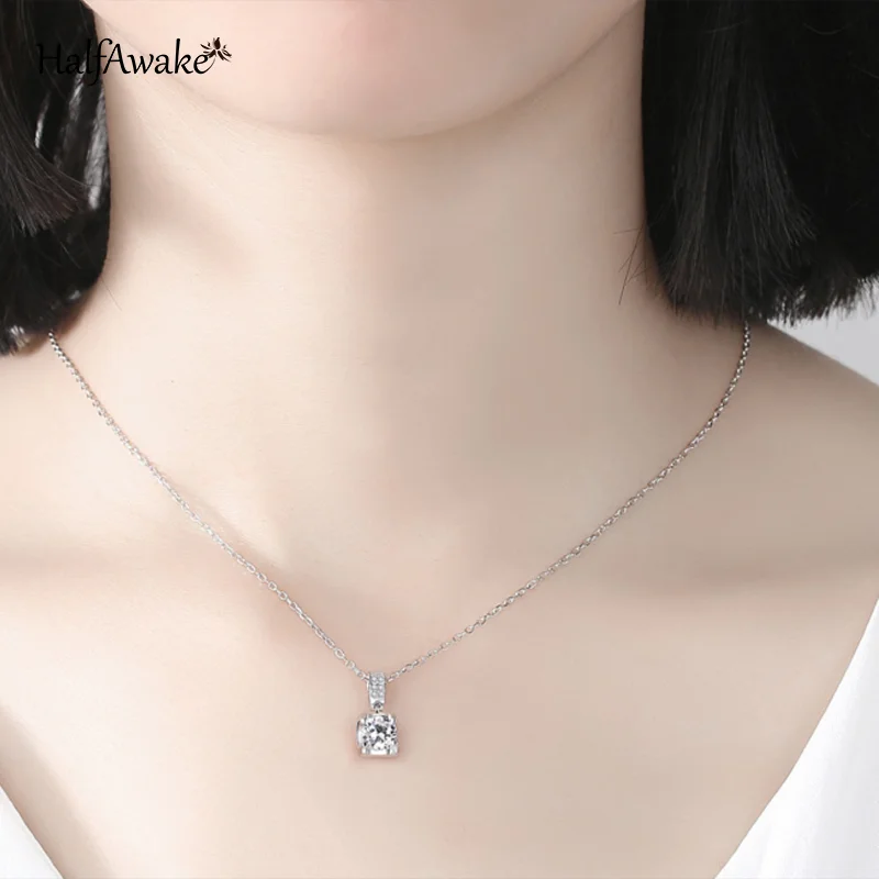 3ct Round Brilliant D Color Moissanite Pendant Original 925 Silver Women's Necklace With Certificate Engagement Wedding Gift