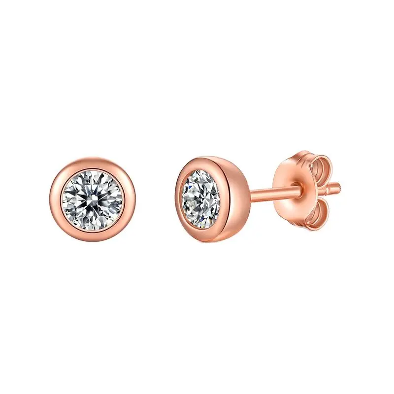 Mossanite Sensing Bubble Stud S925 Silver Simple Pendant Rose Gold Platinum 2022 New Women's Earrings Girls Gift Circular Charm