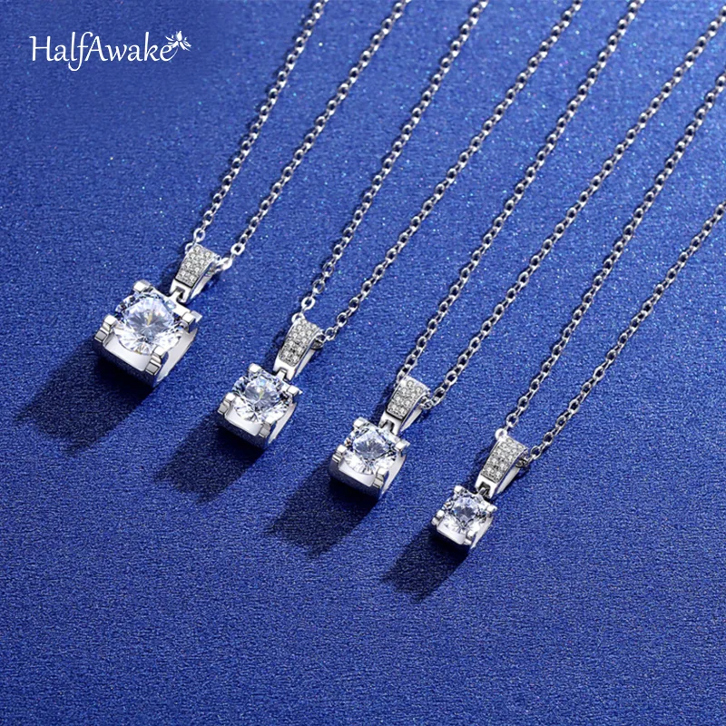3ct Round Brilliant D Color Moissanite Pendant Original 925 Silver Women's Necklace With Certificate Engagement Wedding Gift