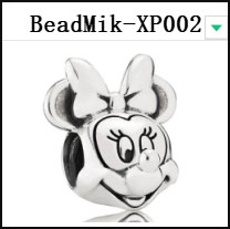 DS 001-050 Mik Min Mouse Real 925 Silver Beads For Jewelry Making Pendant Charm For Women Girl Christmas Valentine's Day Gift