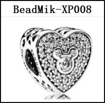 DS 001-050 Mik Min Mouse Real 925 Silver Beads For Jewelry Making Pendant Charm For Women Girl Christmas Valentine's Day Gift