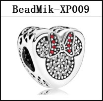 DS 001-050 Mik Min Mouse Real 925 Silver Beads For Jewelry Making Pendant Charm For Women Girl Christmas Valentine's Day Gift