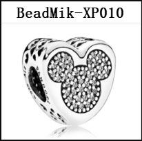 DS 001-050 Mik Min Mouse Real 925 Silver Beads For Jewelry Making Pendant Charm For Women Girl Christmas Valentine's Day Gift