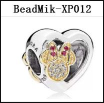 DS 001-050 Mik Min Mouse Real 925 Silver Beads For Jewelry Making Pendant Charm For Women Girl Christmas Valentine's Day Gift
