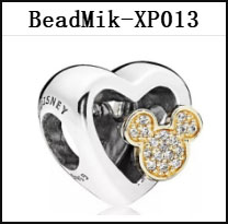 DS 001-050 Mik Min Mouse Real 925 Silver Beads For Jewelry Making Pendant Charm For Women Girl Christmas Valentine's Day Gift