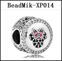 DS 001-050 Mik Min Mouse Real 925 Silver Beads For Jewelry Making Pendant Charm For Women Girl Christmas Valentine's Day Gift
