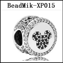 DS 001-050 Mik Min Mouse Real 925 Silver Beads For Jewelry Making Pendant Charm For Women Girl Christmas Valentine's Day Gift