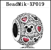 DS 001-050 Mik Min Mouse Real 925 Silver Beads For Jewelry Making Pendant Charm For Women Girl Christmas Valentine's Day Gift