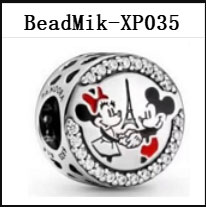 DS 001-050 Mik Min Mouse Real 925 Silver Beads For Jewelry Making Pendant Charm For Women Girl Christmas Valentine's Day Gift
