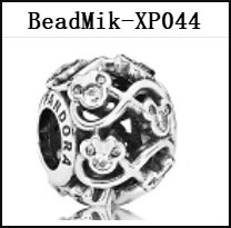DS 001-050 Mik Min Mouse Real 925 Silver Beads For Jewelry Making Pendant Charm For Women Girl Christmas Valentine's Day Gift