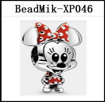 DS 001-050 Mik Min Mouse Real 925 Silver Beads For Jewelry Making Pendant Charm For Women Girl Christmas Valentine's Day Gift
