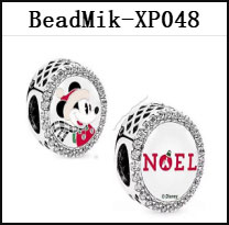 DS 001-050 Mik Min Mouse Real 925 Silver Beads For Jewelry Making Pendant Charm For Women Girl Christmas Valentine's Day Gift