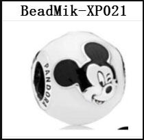 DS 001-050 Mik Min Mouse Real 925 Silver Beads For Jewelry Making Pendant Charm For Women Girl Christmas Valentine's Day Gift