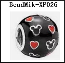 DS 001-050 Mik Min Mouse Real 925 Silver Beads For Jewelry Making Pendant Charm For Women Girl Christmas Valentine's Day Gift