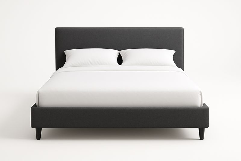 Łóżko podwójne tapicerowane 160×200 cm ciemnoszare