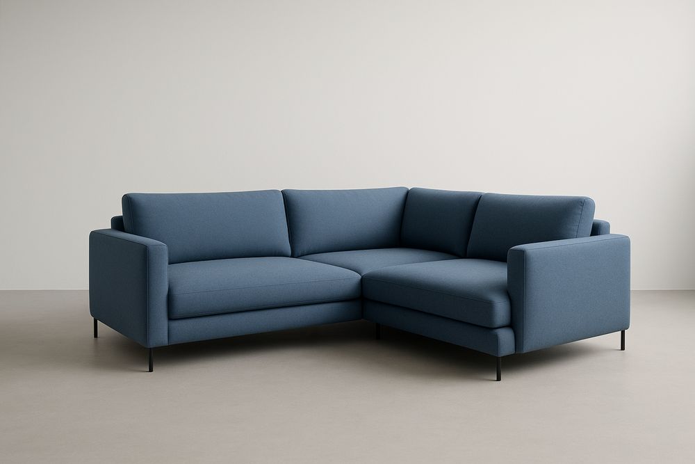 Narożnik tkanina poliester niebieski 285x170x85 cm