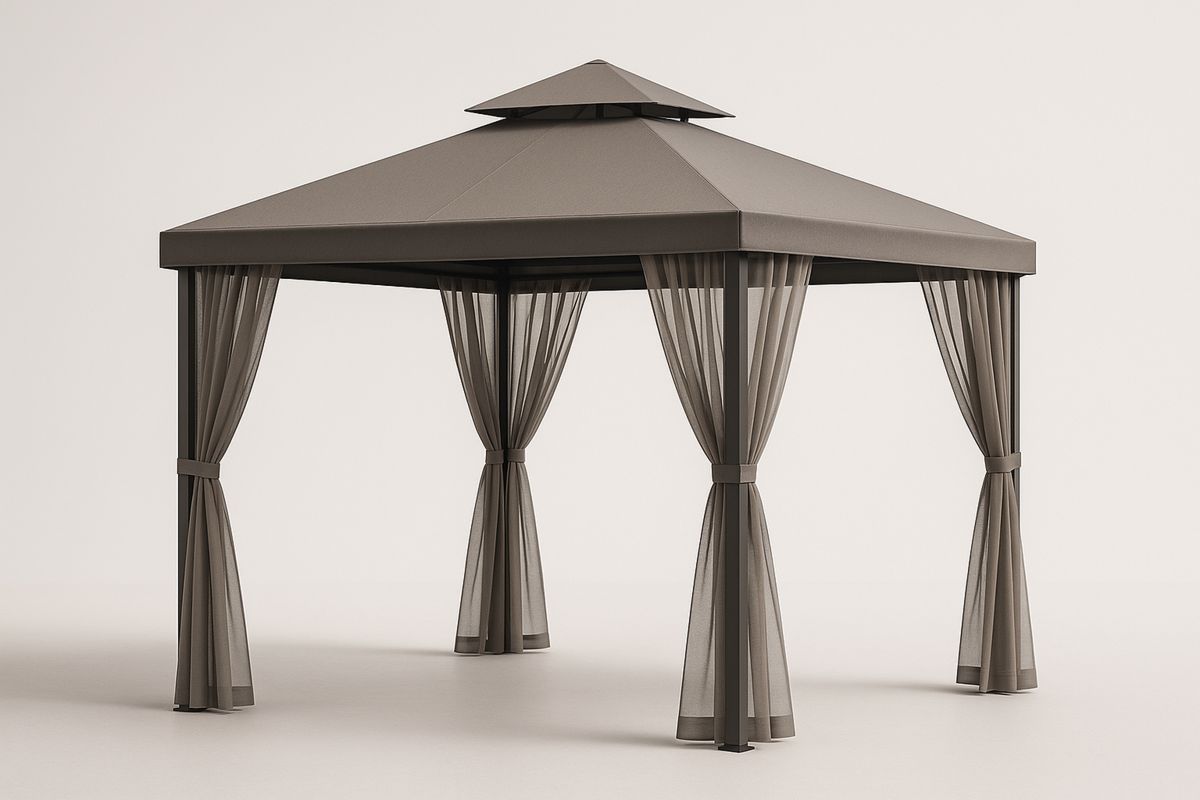 Pawilon ogrodowy stalowy z siatką antracytowy 3x3m