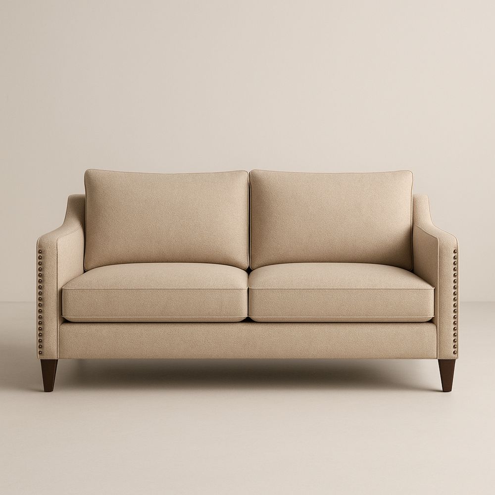 Dwuosobowa sofa poliester beżowy 200cm