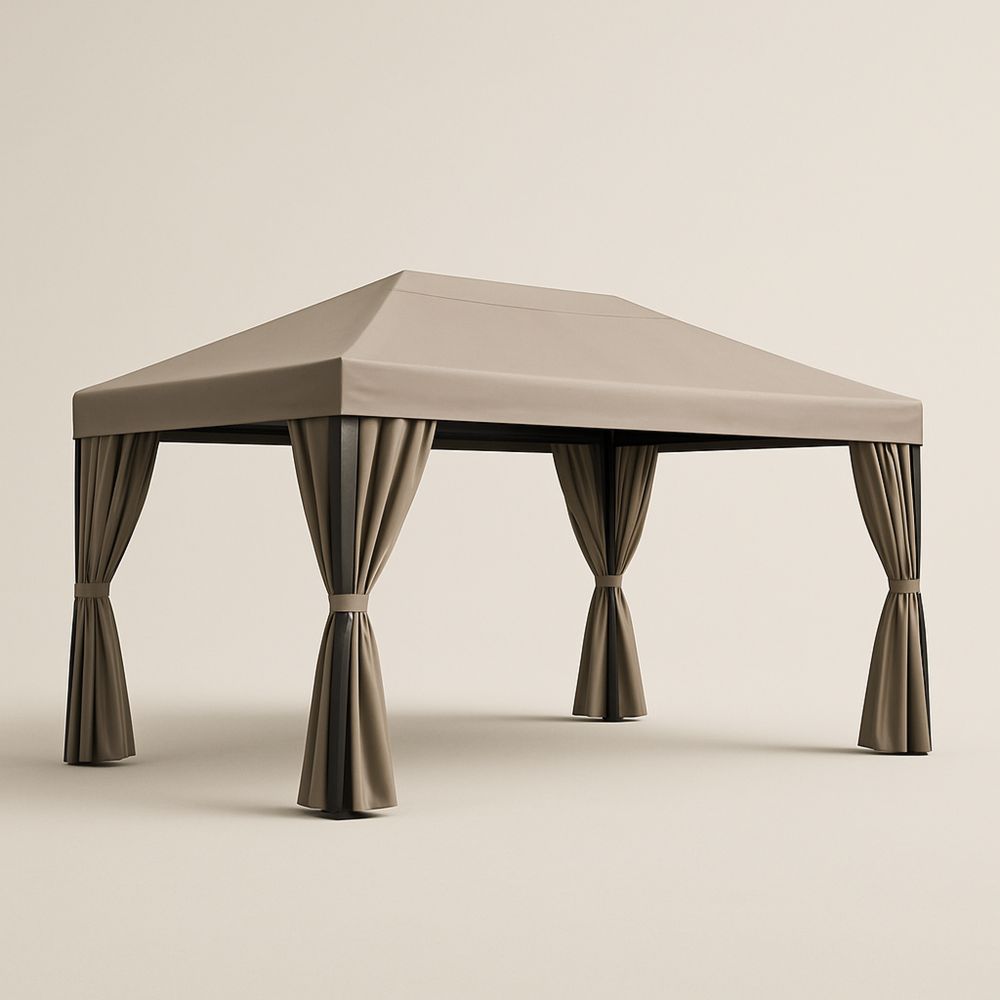 Metalowy Pawilon Ogrodowy 3x4 m Beżowy