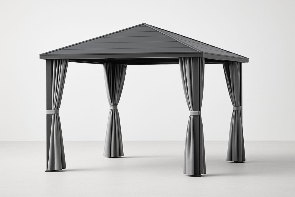 Altana ogrodowa aluminiowa 3m x 4m z zasłonami Antracyt