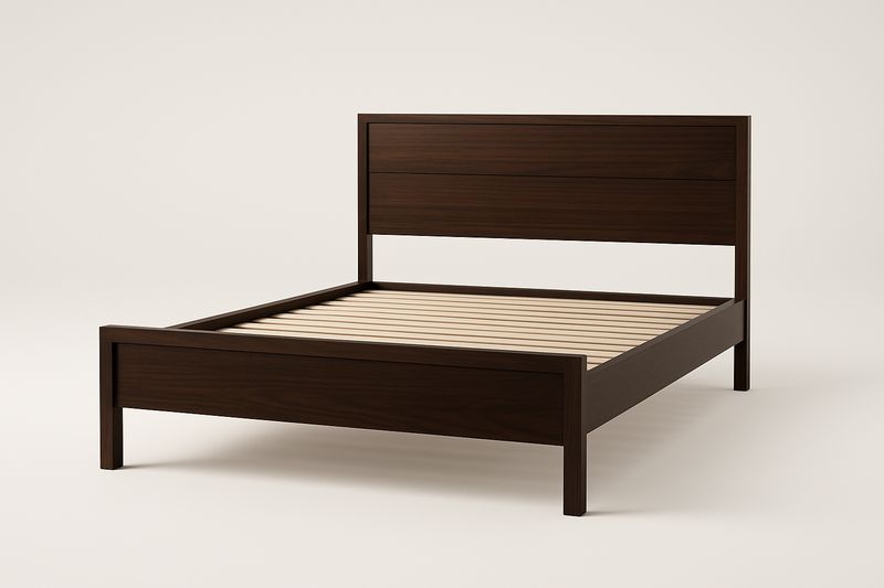 Łóżko dwuosobowe drewniane ciemnobrązowe 200x160x110 cm