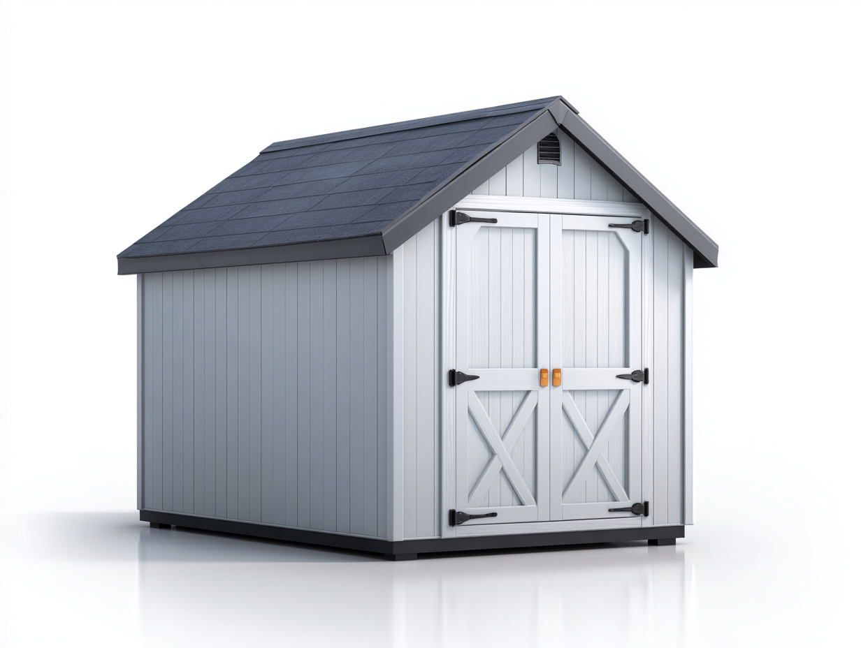 Gartenhaus Holz 250x200x220 cm - Grau-Weiß - Geeignet für Garten Geräteschuppen - Klassisches Design-Pinegetpad