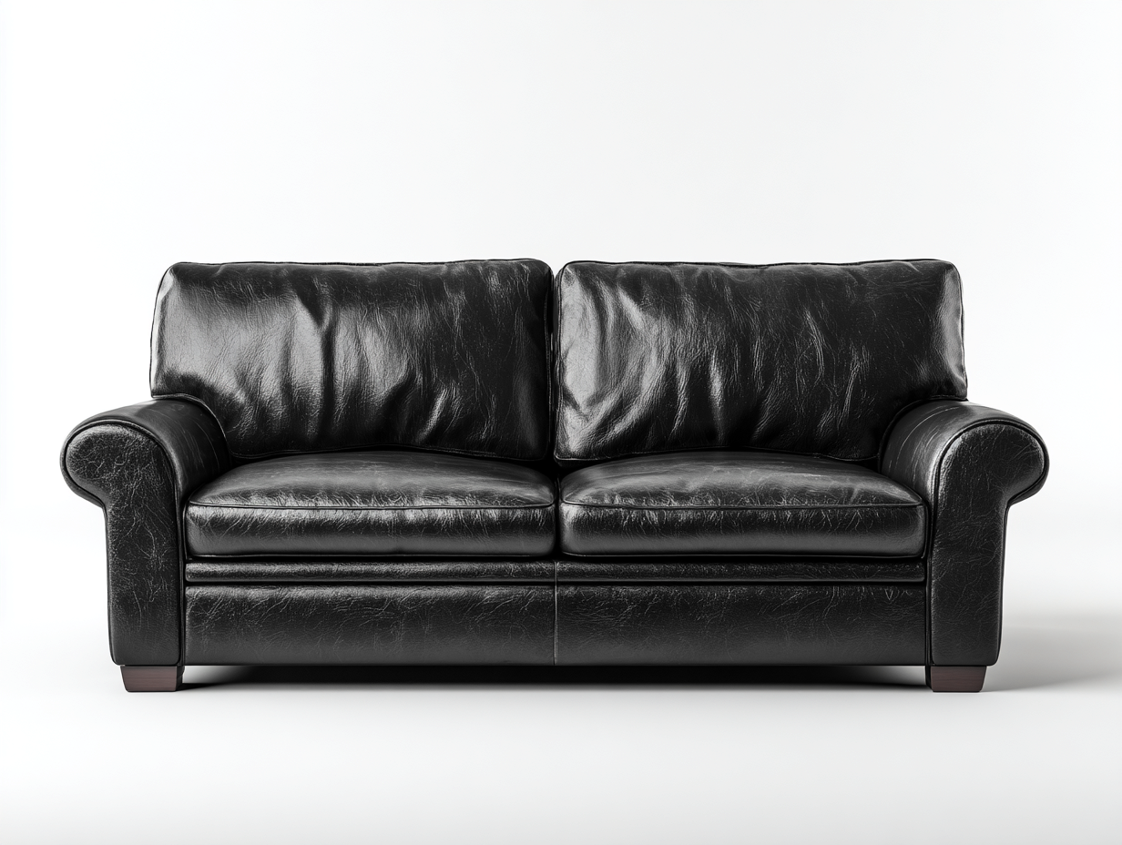Zweisitzer Sofa Kunstleder 168x92x86 cm Schwarz - Klassisches Design - Für Wohnzimmer-Pinegetpad