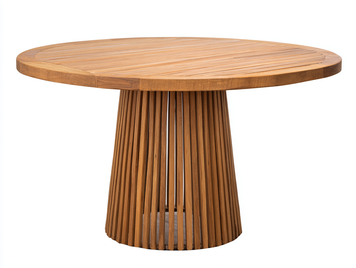 Gartentisch Massivholz Rund 120x120x75 cm - Braun - Geeignet für Garten Terrasse - Modernes Design-Pinegetpad