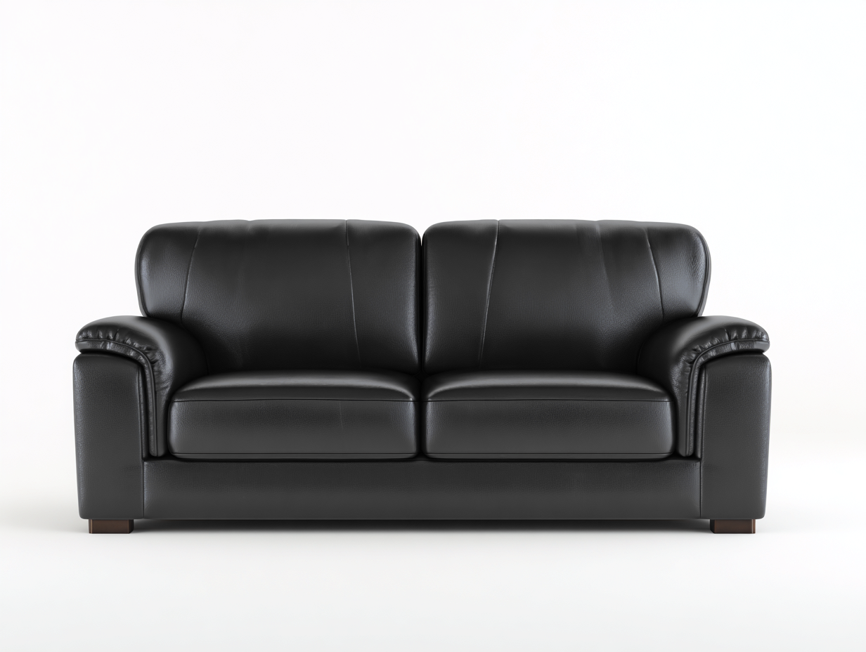 Zweisitzer Sofa Kunstleder 170x88x82 cm - Schwarz - Geeignet für Wohnzimmer - Klassisches Design-Pinegetpad
