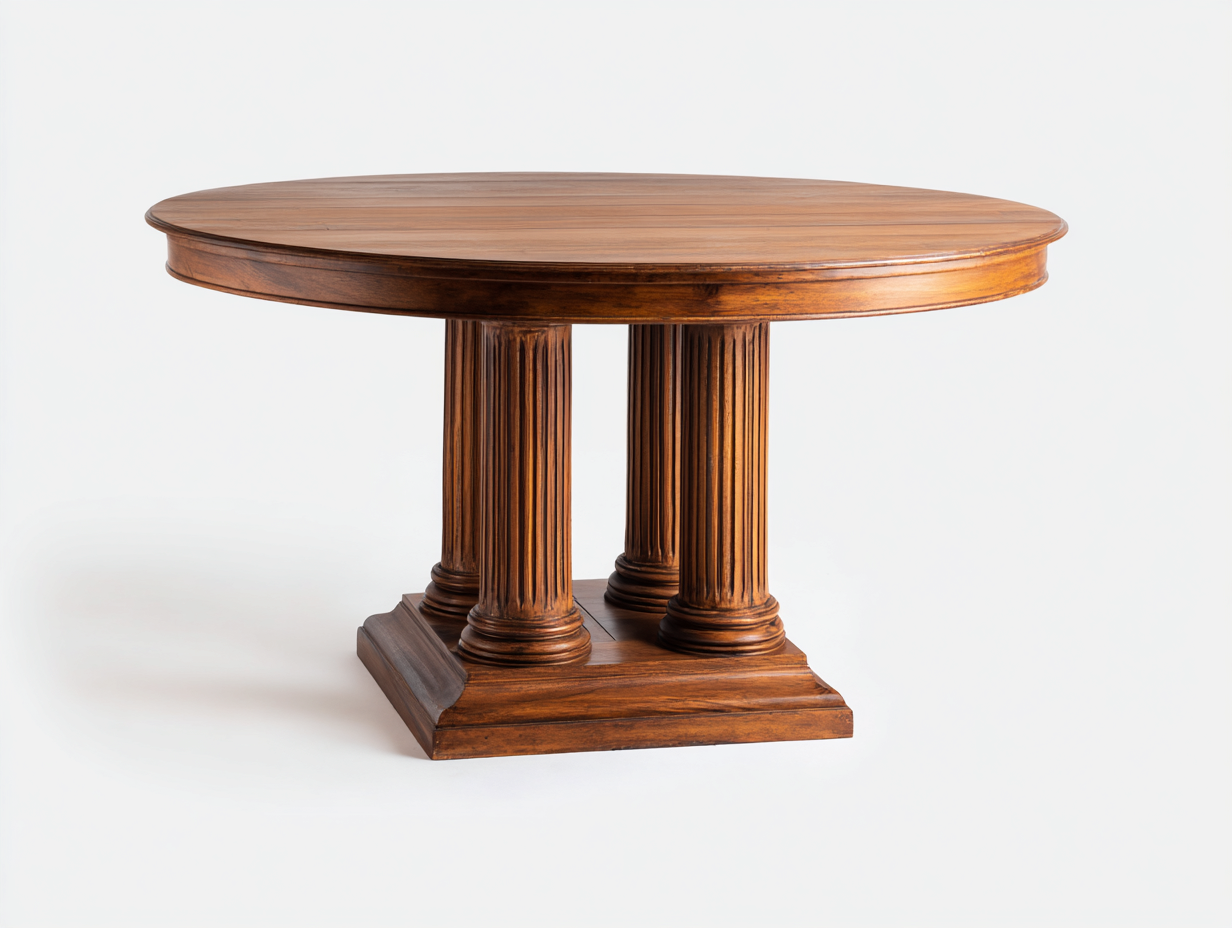 Gartentisch Massivholz Rund 130x130x75 cm - Braun - Geeignet für Garten Terrasse - Klassisches Design-Pinegetpad