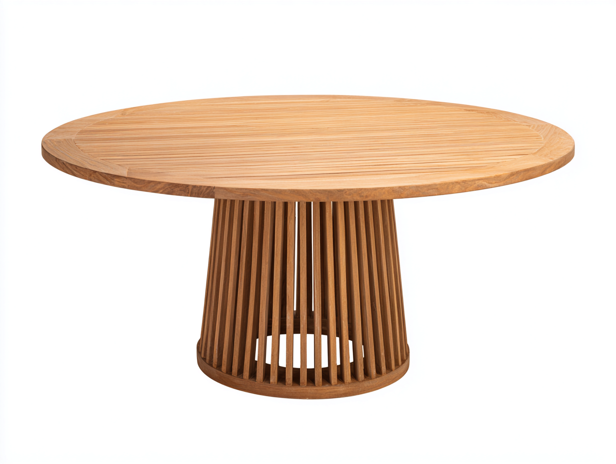 Gartentisch Massivholz Rund 130x130x75 cm - Naturholz - Geeignet für Garten Terrasse - Modernes Design-Pinegetpad