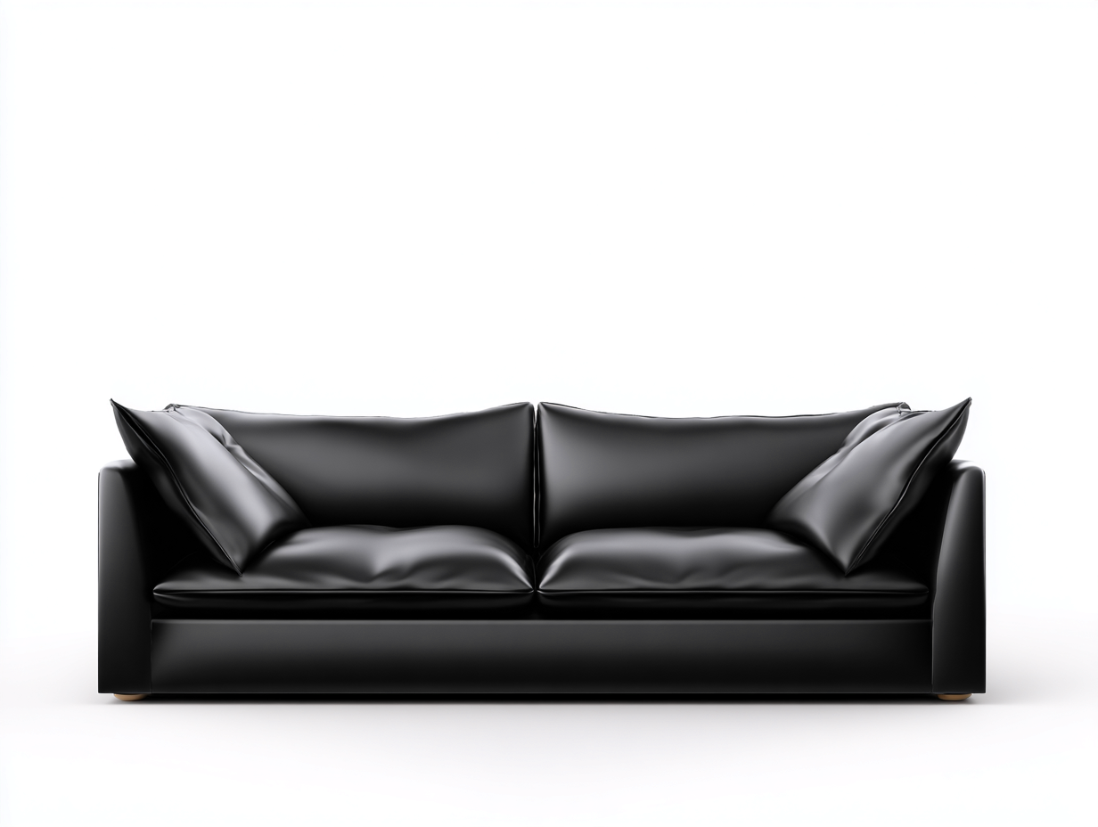 Zweisitzer Sofa Kunstleder 180x85x75 cm - Schwarz - Geeignet für Wohnzimmer - Modernes Design-Pinegetpad