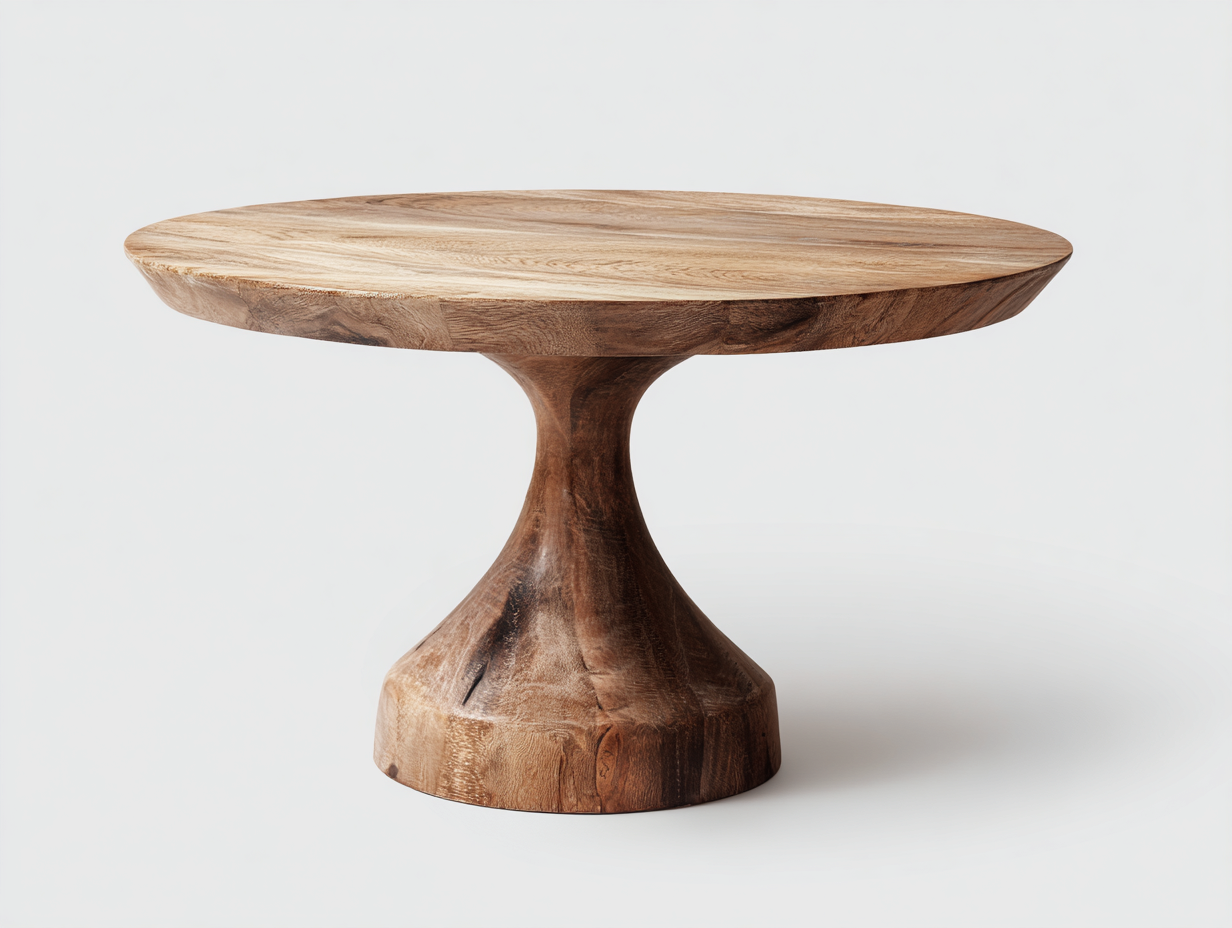 Gartentisch Massivholz Rund 120x120x75 cm - Naturholz - Geeignet für Garten Terrasse - Modernes Design-Pinegetpad