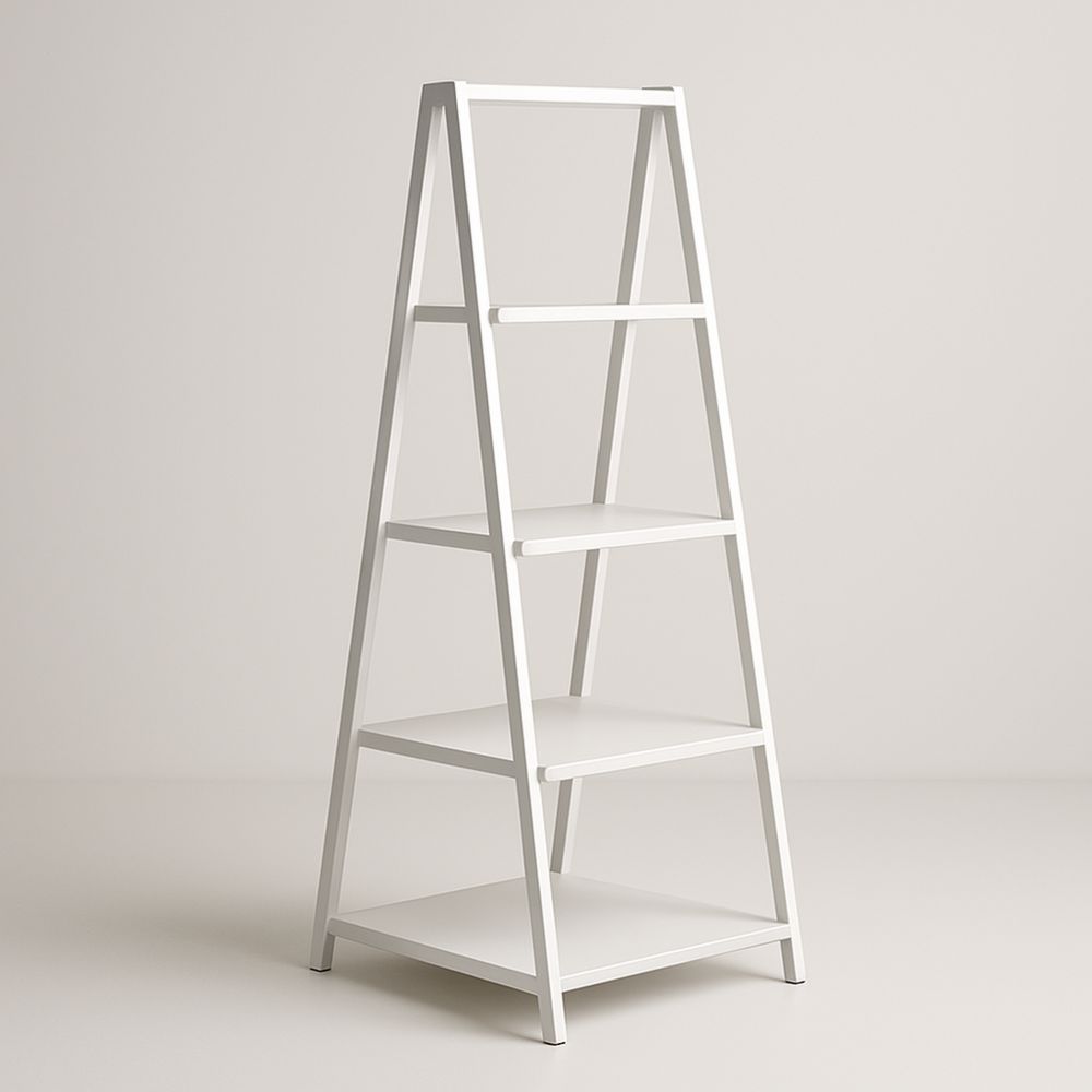 Regał schodkowy metalowy biały 140 cm