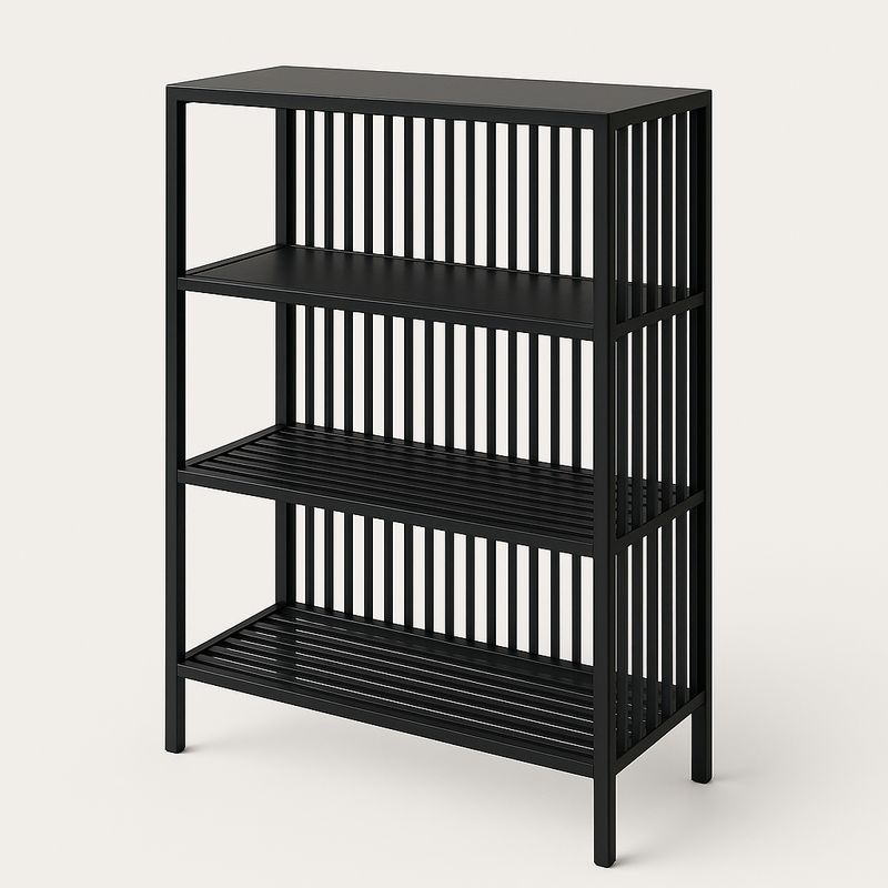 Regał metalowy czarny z 4 półkami 75x35x120 cm