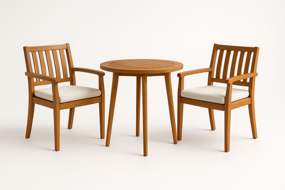 Zestaw mebli ogrodowych z drewna akacjowego z poduszkami