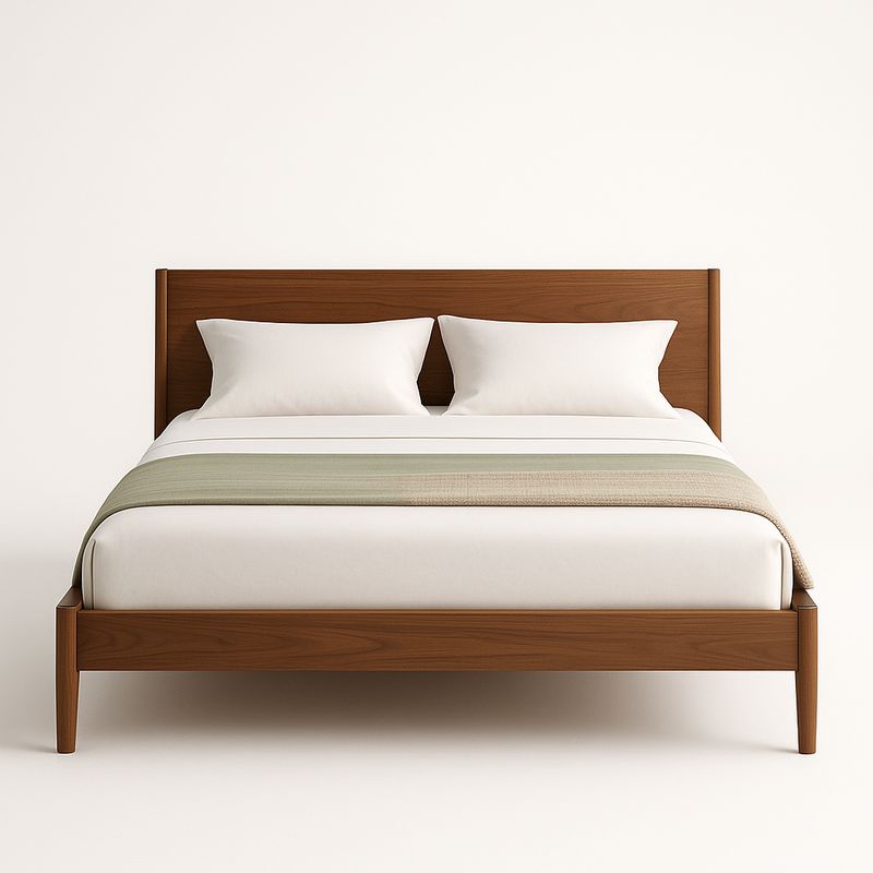 Łóżko dwuosobowe drewniane brązowe 200x160 cm