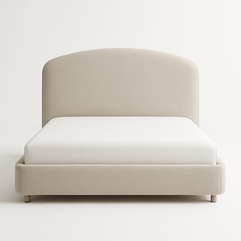 Łóżko Tapicerowane Tkanina Beżowe 210x170 cm