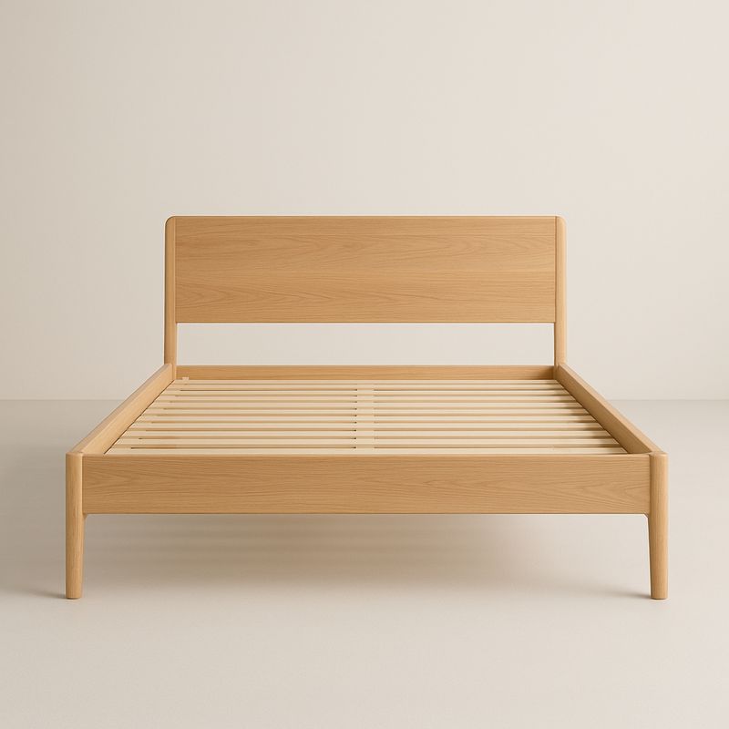 Łóżko drewniane dębowe beżowe 200x160 cm