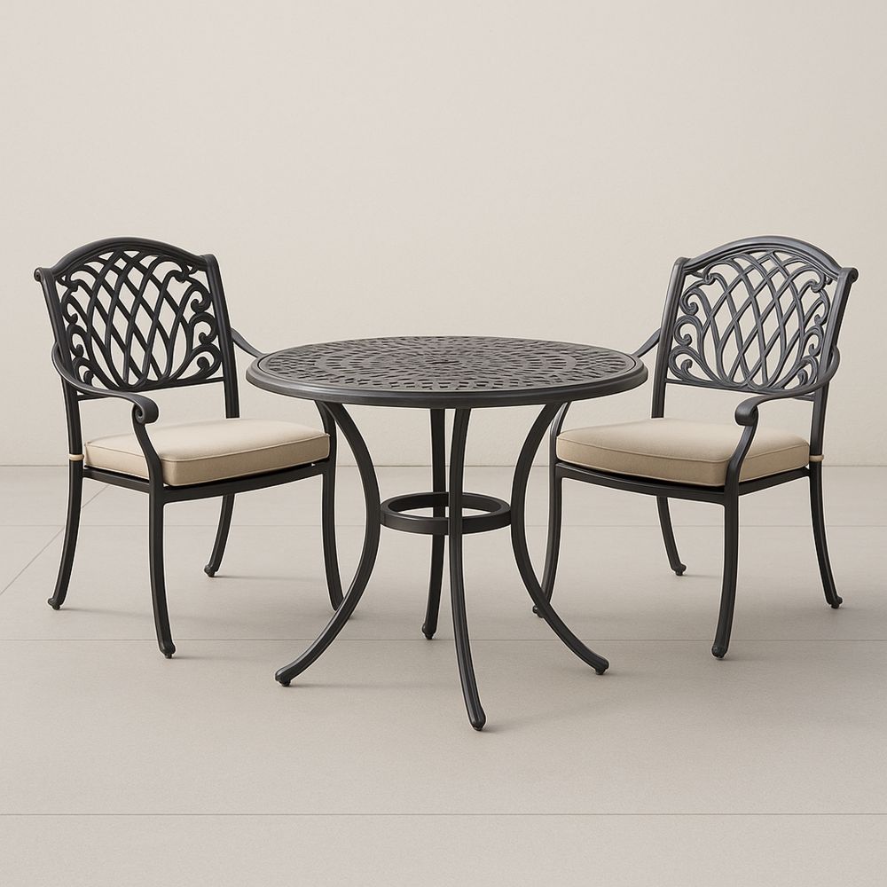 Aluminiowy zestaw mebli ogrodowych z poduszkami