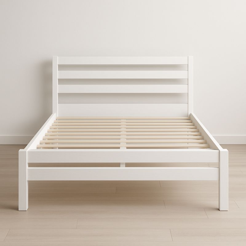 Łóżko drewniane sosnowe białe 170x210 cm z listwami