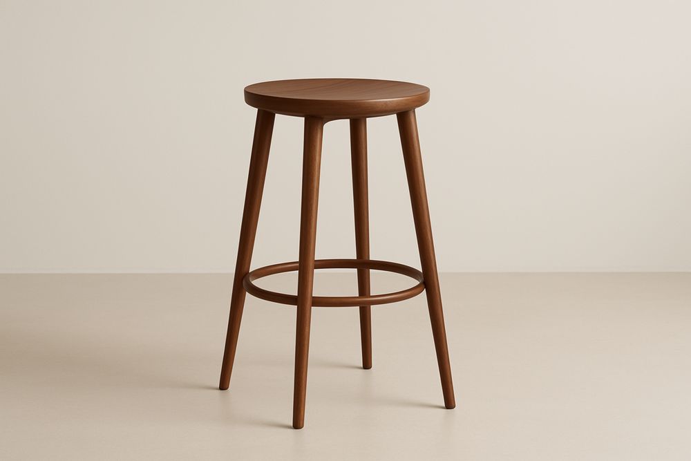 Stołek barowy z drewna bukowego Brązowy