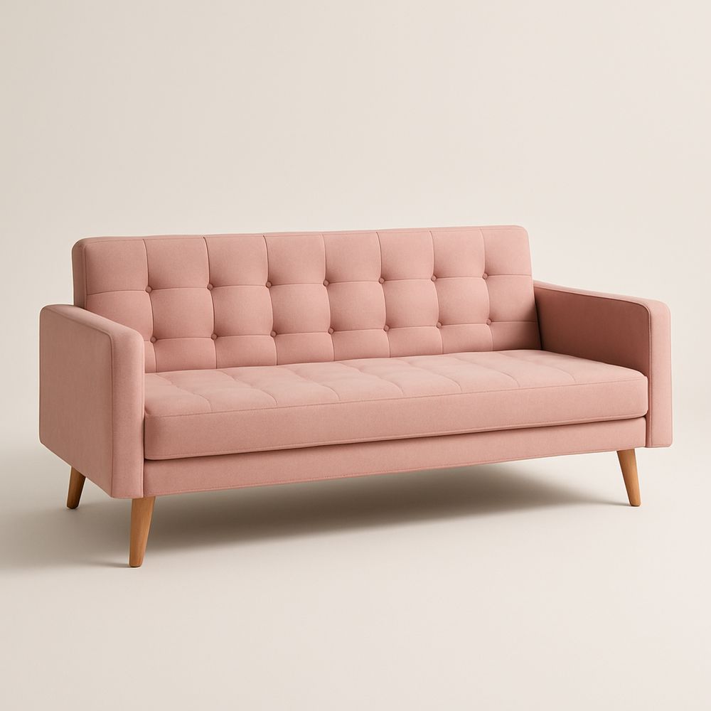 Sofa 3-osobowa poliester Różowy 200x80x85 cm