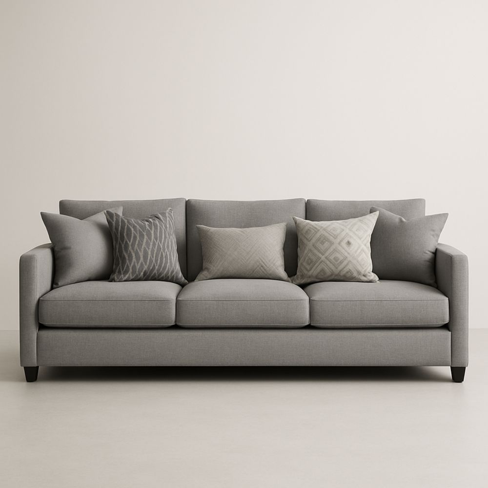 Sofa trzyosobowa z tkaniny poliestrowej Szary