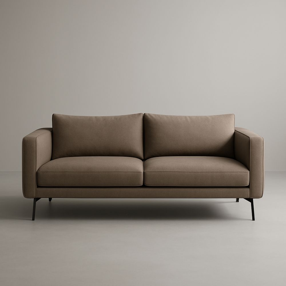 Brązowa sofa trzyosobowa z poliestru 210 cm