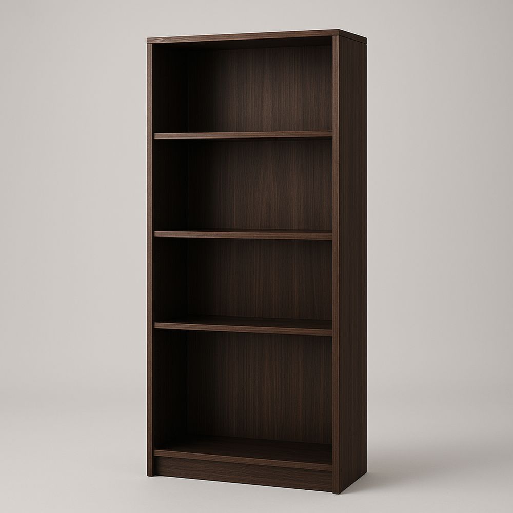 Regał prostokątny z płyty wiórowej ciemnobrązowy z okleiną 180x80x30 cm