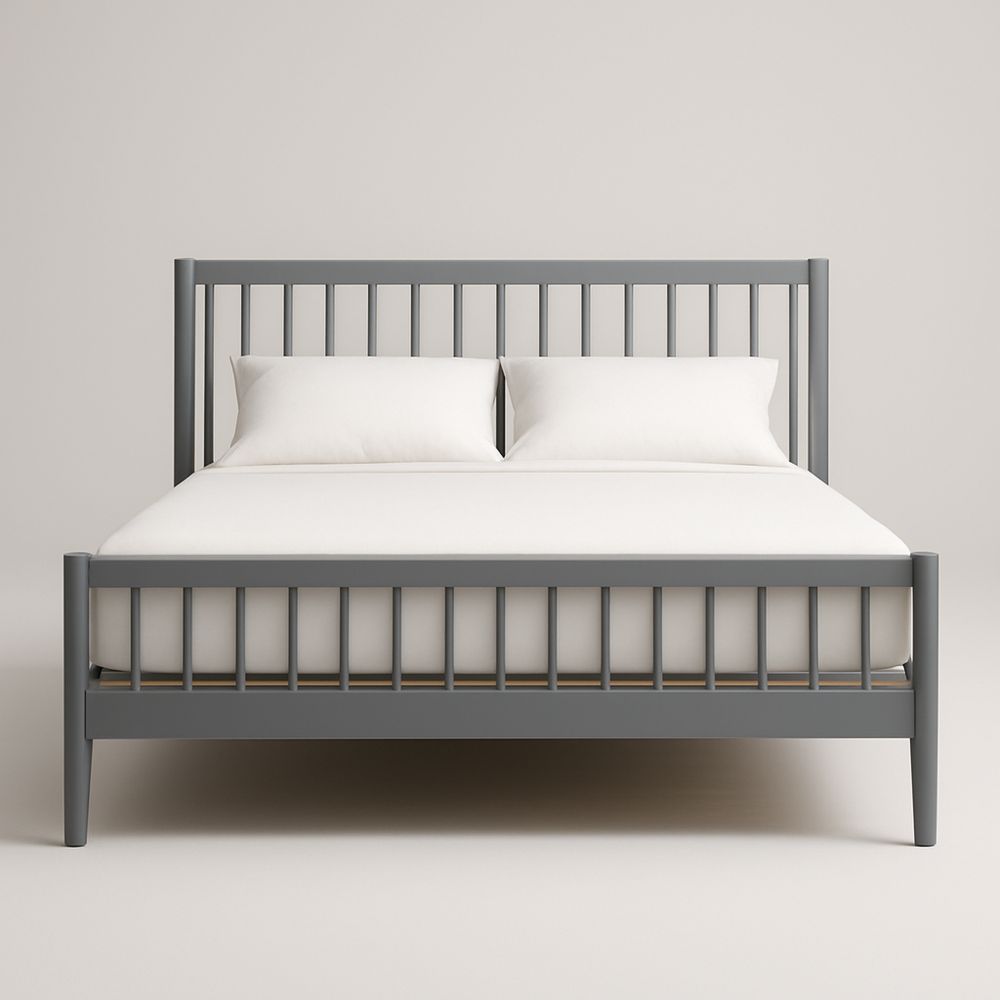 Łóżko sypialniane metalowe proste szare 200x160 cm