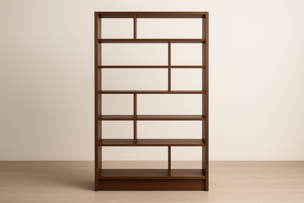 Regał prostokątny z półkami drewniany brązowy z drewna litego