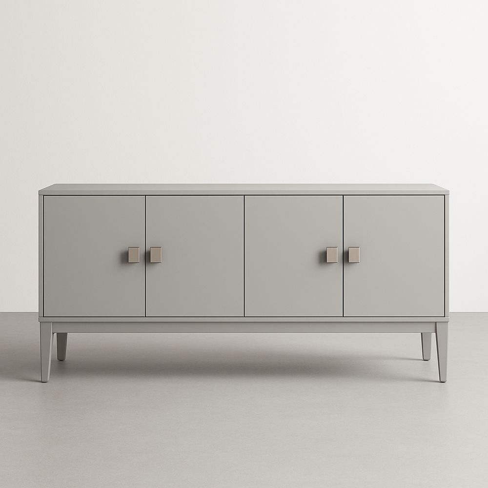 Komoda z czterodrzwiowa MDF szara 160cm