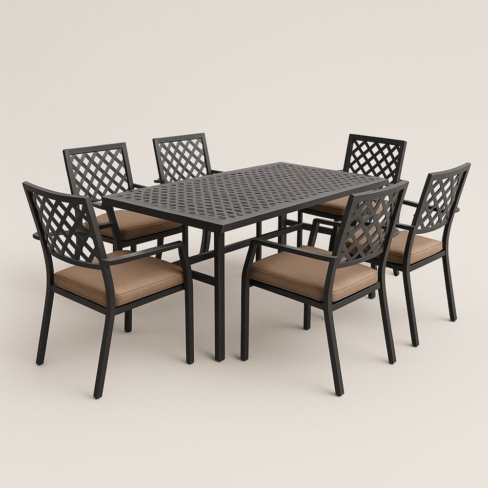 Zestaw ogrodowy z aluminiowymi krzesłami i poduszkami